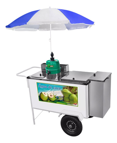 Carrinho De Água De Coco Com Guarda Sol E Roda Pneumática