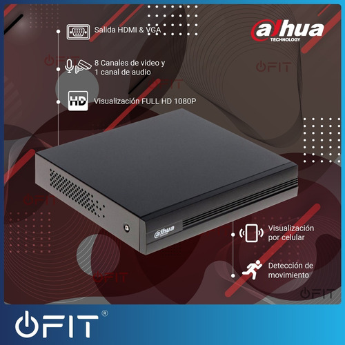 Imagen 5 de 10 de Kit Seguridad Dahua Full Hd Dvr 8c + 4 Dom Cable 1tb Cuotas