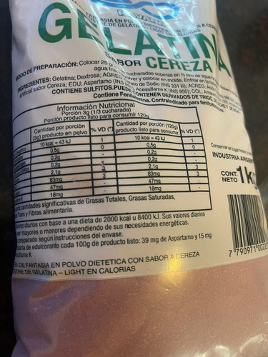 Gelatina Durazno Light Orloc X 50 Gr