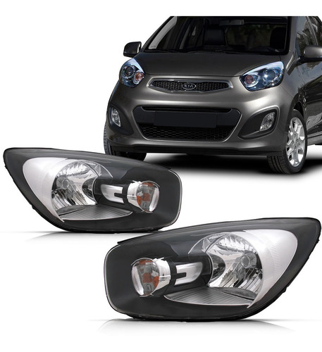 Par Farol Picanto 11 A 13 14 15 2016 2017 Foco Simples Negra
