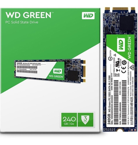 Hd Ssd M.2 2280 Sata 240gb Wd Green 6gb Gamer/note/pc