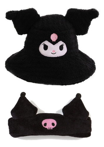 Bonito Disfraz De Gorro De Felpa Kuromi Con Diadema