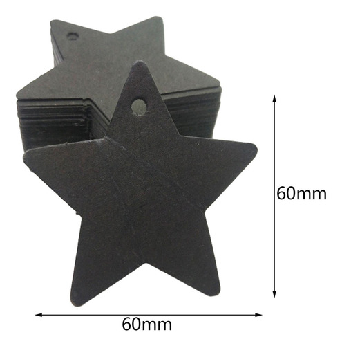 2 X 100 Etiquetas De Regalo En Forma De Estrella, Negro
