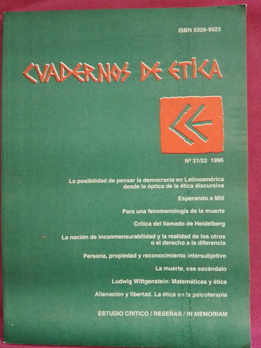 Cuadernos De Ética Nro 21/22 1996 - A. A. I. E. S
