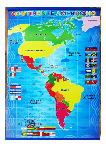 Poster Didactico Mapa Continente Americano