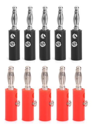 10pcs Banana Plátano Conectores De Nuevos Rojo + Negro 4mm