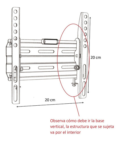 Imagen 6 de 9 de Soporte Base Pared Con Inclinación Tv 13 19 27 32 40 42 43