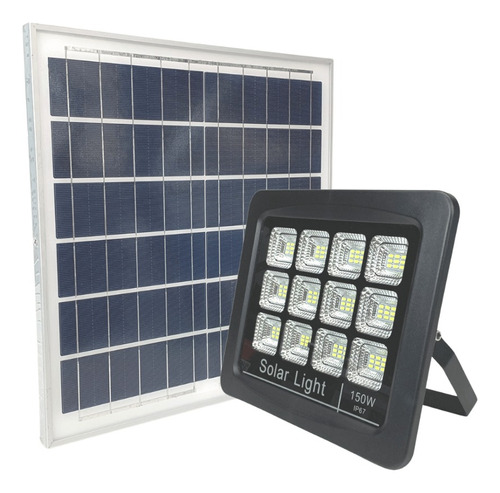 Refletor Solar 150w Energia Sensor Holofote Controle Led