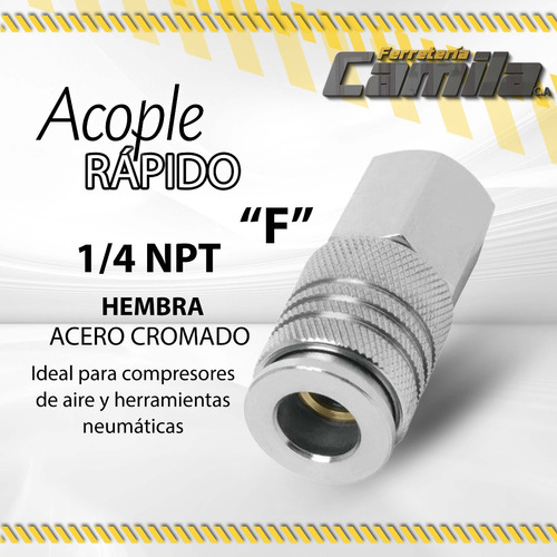 Acople Rapido  F  Hembra Pretul 1/4npt - 10012