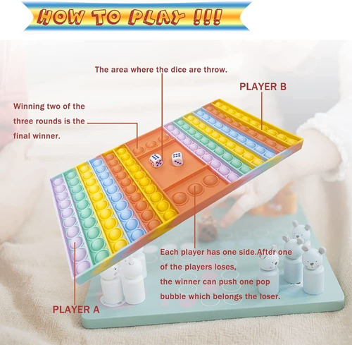 6pcs Popet Fidget Toys Anti Stress Set Rainbow Chess Board