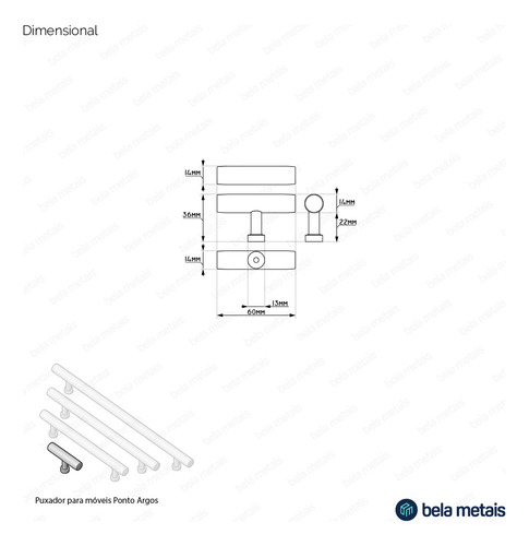 Kit 03 - Puxador Para Móvel Ponto Em Madeira (argos)
