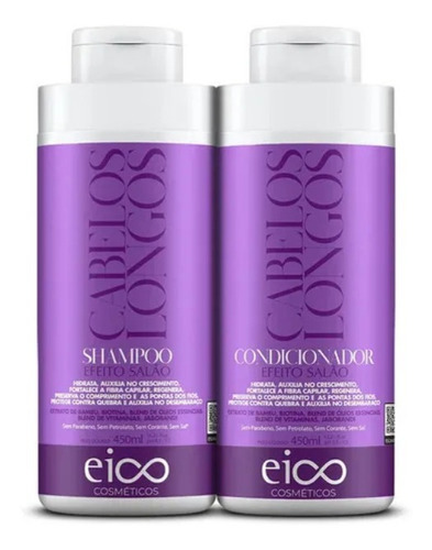  Kit Eico Cabelos Longos Shampoo E Condicionador 450ml
