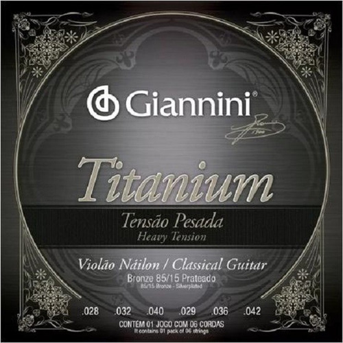 Encordoamento Violao Nylon Giannini Titanium Alta Genwta