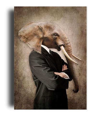 Cuadro Decorativo Canvas  Comedor 100x140cm Elefante Man