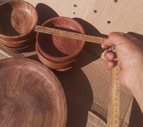 Juego De Cuencos De Madera De Algarrobo Marrón