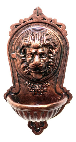 Aguamanil - Fuente De Agua - Mod. León Fundicion Aluminio Patina Cobre