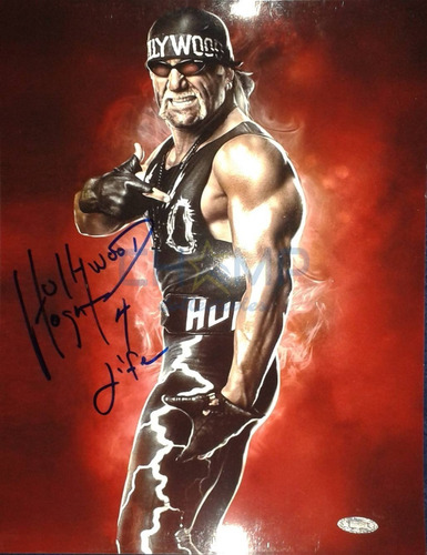 Foto Autografiada Hulk Hogan Wwe Hollywood Wcw Nwo Starrcade