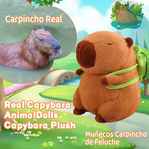 Muñeco Peluche Capibara Peluche Realista Y Lindo+tortuga