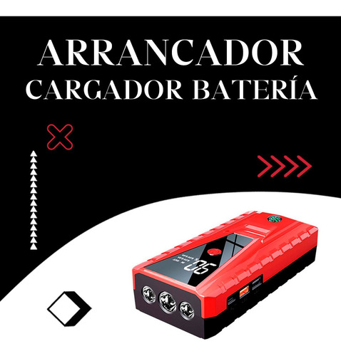 Arrancador Cargador Portatil Bateria Auto Lancha Led Luz Usb