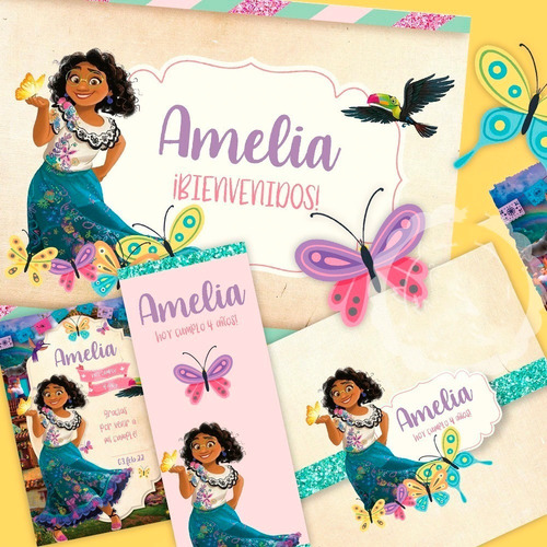 Kit Imprimible Encanto Decoración Candy Bar Invitación W26