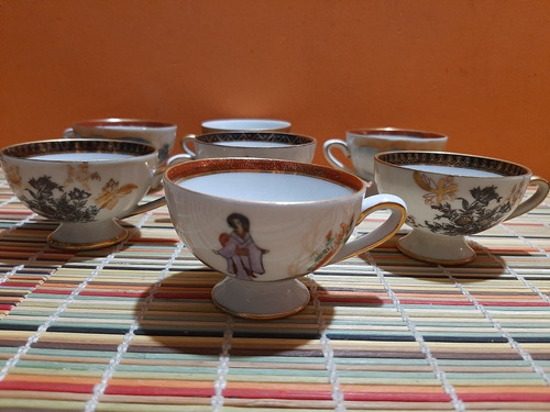 Lote De 7 Tazas De Cafe De  Colección Art 1084