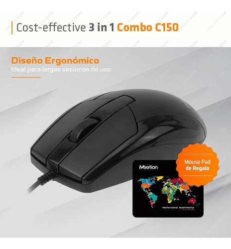 Imagen 4 de 10 de Combo 3 En 1 Teclado + Mouse + Parlantes Usb Meetion Mt-c105