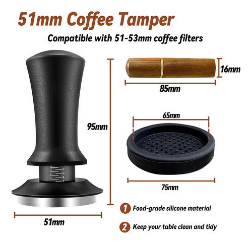 Coffee Espresso Tamper 51 Mm Com Mola Calibrada Por Ferramen