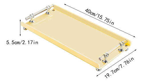 Bandeja Rectangular Para Servir Con Asas, Bandeja Amarillo L
