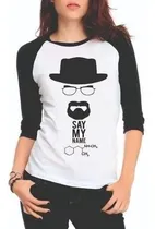 Comprar Camiseta Raglan 3u002F4  Say My Name Heisenberg Breaking Bad