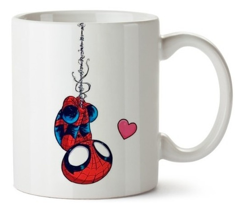 Taza Spiderman Amor Colgado Beso De Cabeza