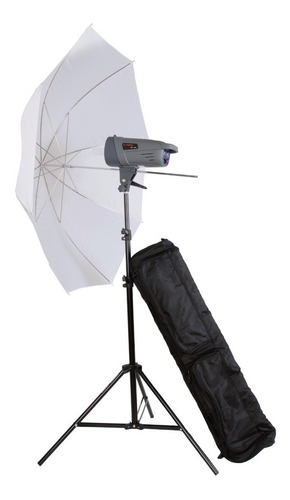 Imagen 2 de 9 de Kit Flash Estudio 300w Sombrilla Tripode Emisor Bolso Visic