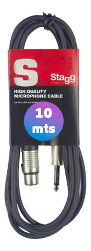 Cable Xlr Canon Plug Guitarra Microfono Cannon De 10 Metros