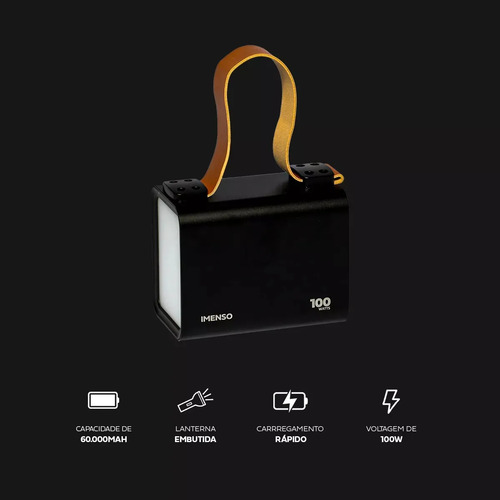 Powerbank Batería Pd 60000mah Cargador 100w Starlink Mini 6h Negro