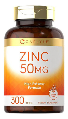 Carlyle Zinc 50 Mg Formula Alta Potencia 300 Tabletas 