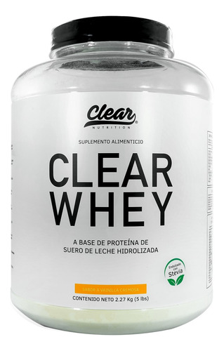 Clear Whey Proteina De Suero De Leche 5 Lbs 65 Servs Sabor Vainilla Cremosa