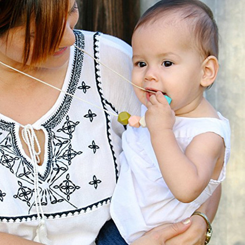 Imagen 5 de 12 de 1pc Baby Silicone Nursing Dentición Masticable Collar De