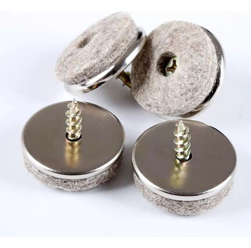* 24 Deslizadores Con Clavo For Muebles De 28 Mm
