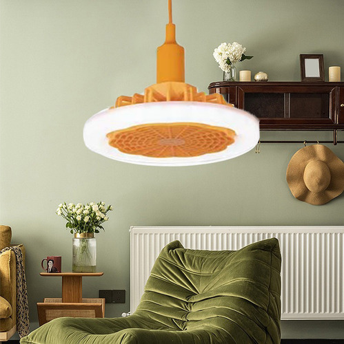 Lámpara Colgante S E27 Con Ventilador De Rosca, Ventilador D