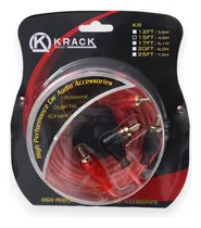 Comprar Cable Rca Profesional De 4.5 metros 15 Pies De Largo De 2 Canales Para Car Audio Punta Metalica Cable Libre De Oxigeno Marca Krack Modelo Kr-15ft