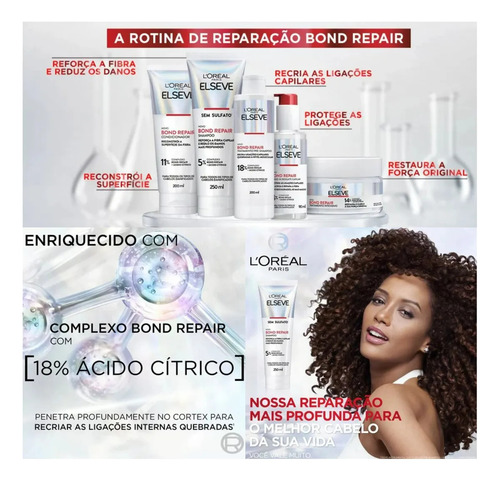 Novo Kit Elseve Bond Repair Ácido Cítrico Reconstrói A Fibra