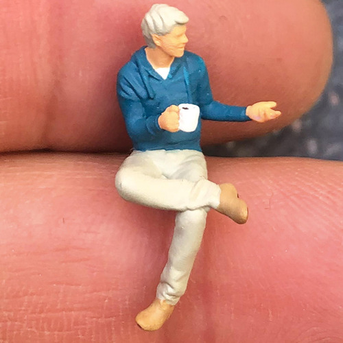 2pcs 1:64 Figuras Personas Camarero Y Personaje Del Cliente
