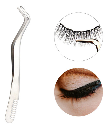 4 Pinzas De Pestañas Curvas Con Peine Para Cejas Para