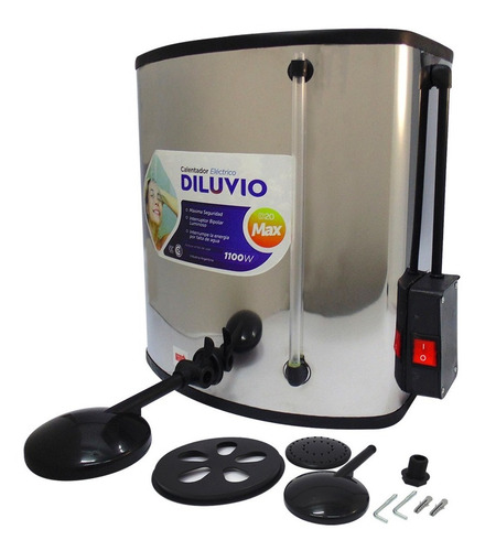 Imagen 1 de 10 de Ducha Calefon Eléctrico D20 Max Acero Inoxid. 20 Lts Diluvio