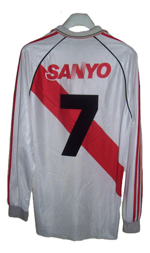 River Plate Adidas Sanyo 1994 #7 Flock Ortega Mangas Largas (Usado)