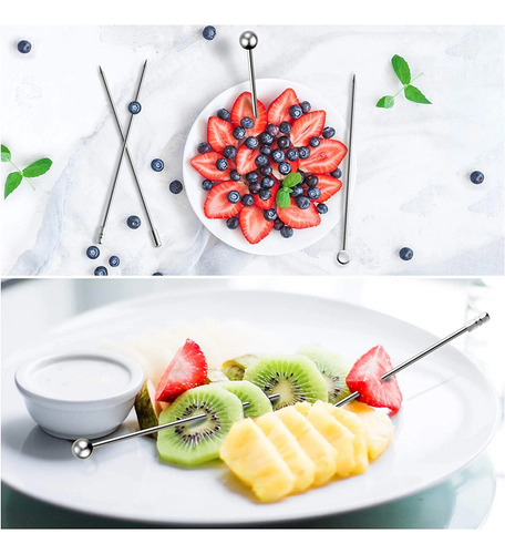 Brochetas De Acero Inoxidable Queenly-cocktail Picks Para Ap