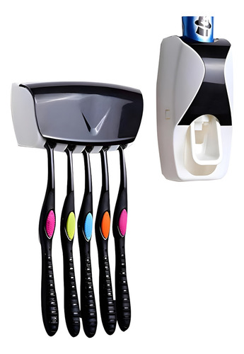 Dispenser Dentrifico Con Porta Cepillo Cuida Tus Dientes 2x1 Blanco Bordo