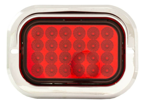 Un Plafón Posterior Rectangular Rojo 12-24v Tunelight