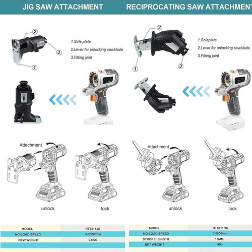 Kit Combinado De Herramientas Eléctricas Inalámbricas 10en1