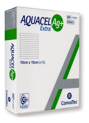 Aquacel Ag Extra Alginato De Plata 10x10 Cm Unidad Convatec