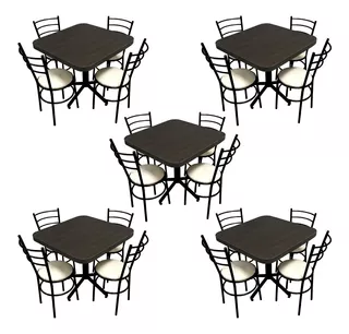 Mesa Y Sillas Para Restaurante Bar Cocina Cafetería 5 Pzas Color A Elegir Después De la Compra Diseño de la tela de las sillas Liso